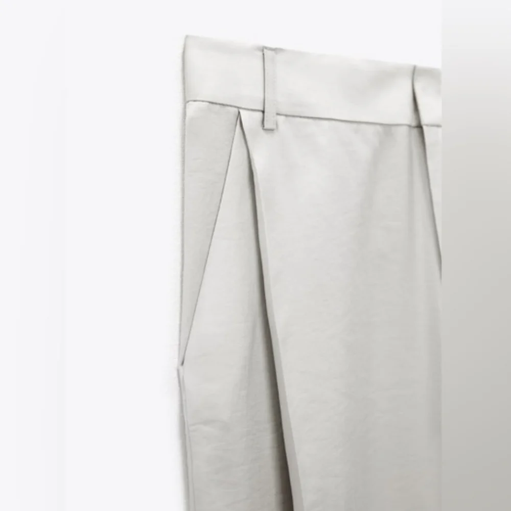 Zara  HighWaist Pants Wide Grey Size S